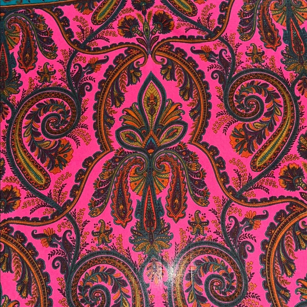 Vintage Designs by‎ Shirley Pink & Teal Paisley Very Very Large Polyester Shawl
